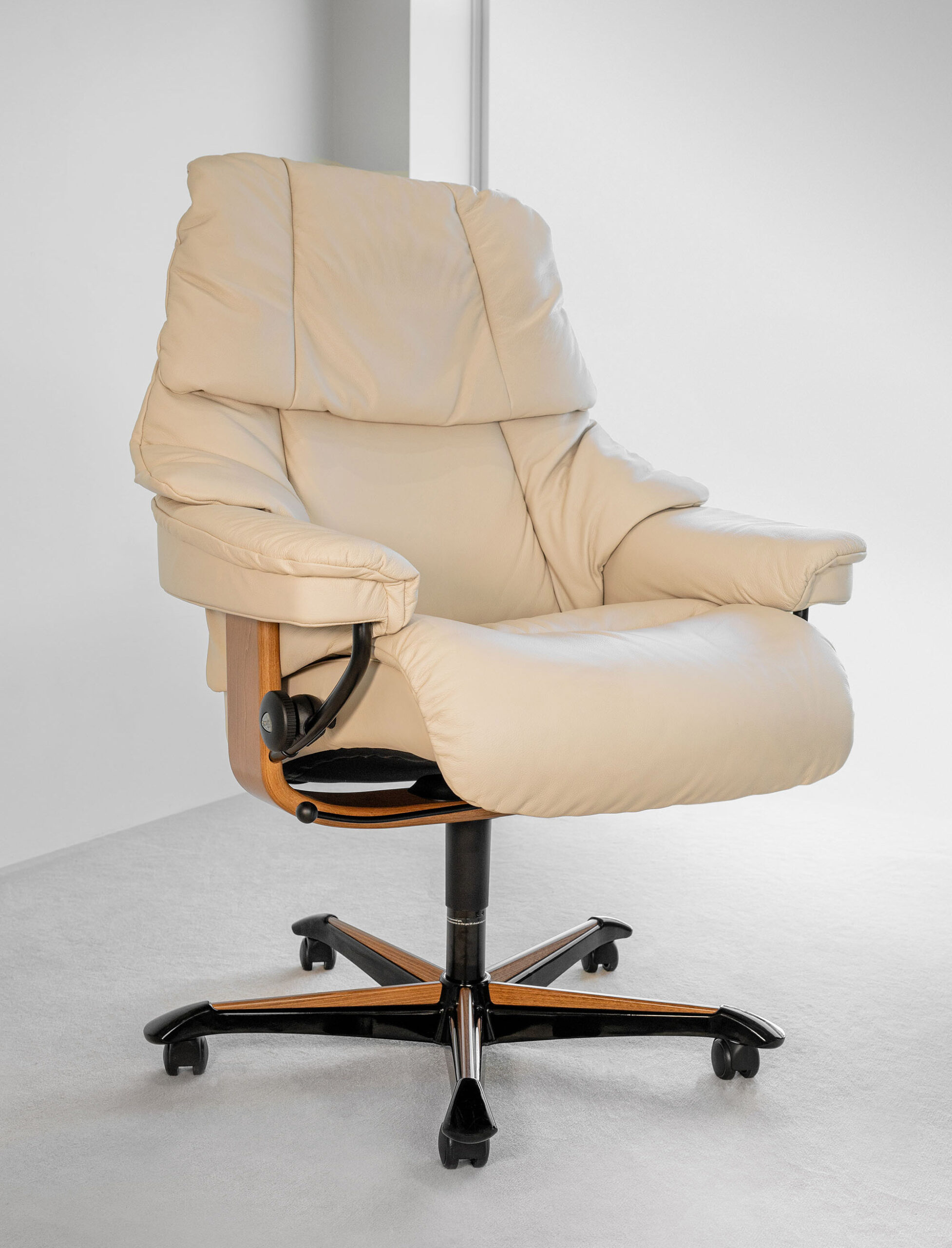 Stressless Reno Office Chair - Cream Batick Leather